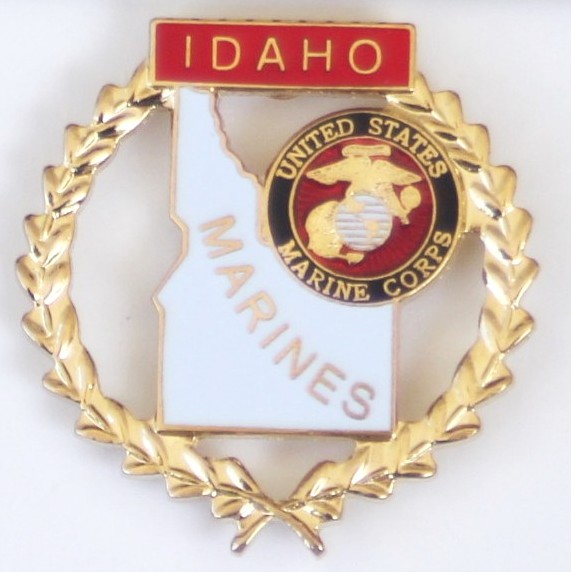 Pins-Idaho & Marine Corps Flags Reef